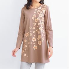 プリントロングフレアTシャツ