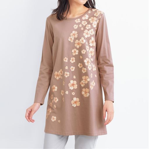 プリントロングフレアTシャツ