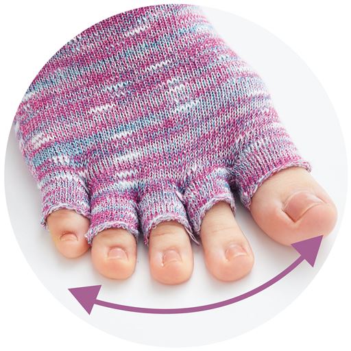 足指が開いて気持ちいい! 指先のないオープンタイプで通気性に優れた5本指ソックス。指の間のムレ感もしっかりケアしてさわやか。