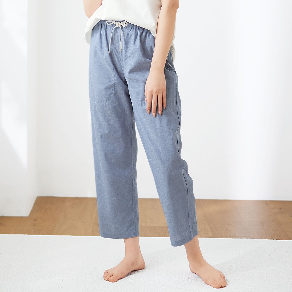さらりと気持ちいい夏のコットン100%ルームパンツ(8分丈) - ファッション通販ならセシール(cecile)