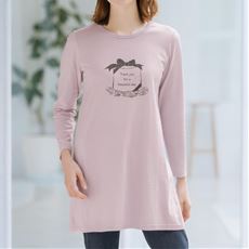 プリントロングフレアTシャツ(綿100%)