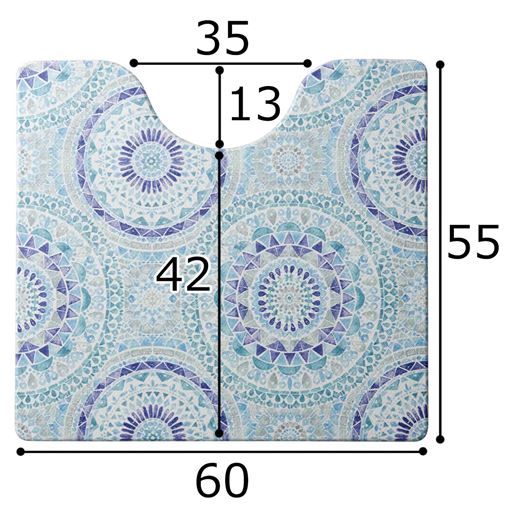 トイレマットサイズ表<br>※寸法の単位はcmです。