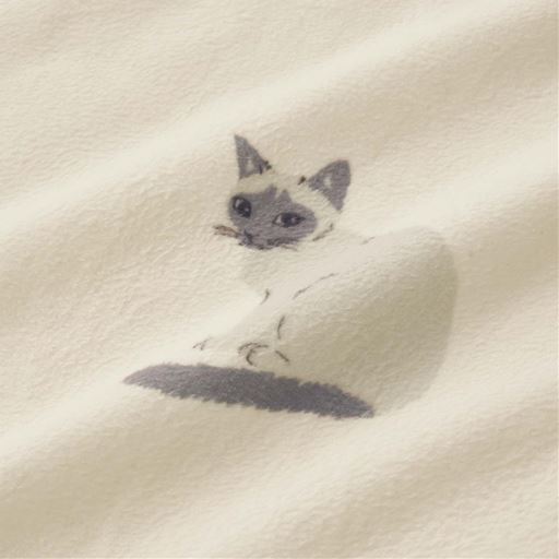 生地拡大(アイボリー)<br>軽くてなめらか、保温性も高いフリース生地