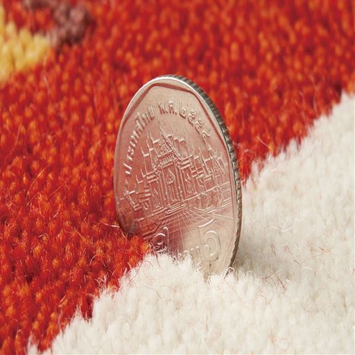コインが立つほど高密度に織り上げた、贅沢なボリューム感。