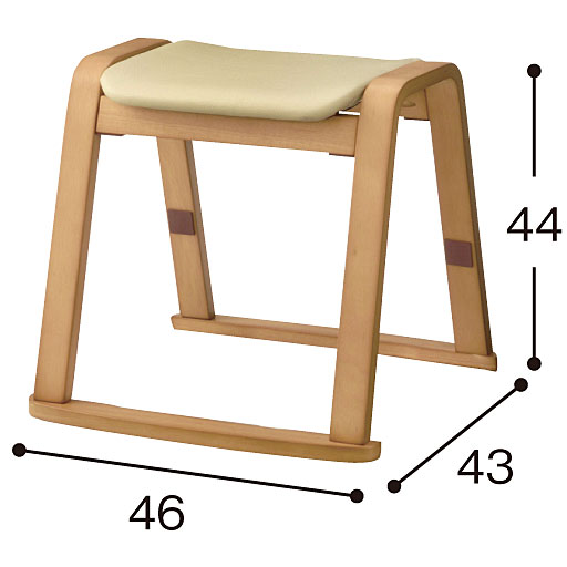 ナチュラル A (スツール2脚組) 座面高さ:43cm<br>※寸法の単位はcmです。