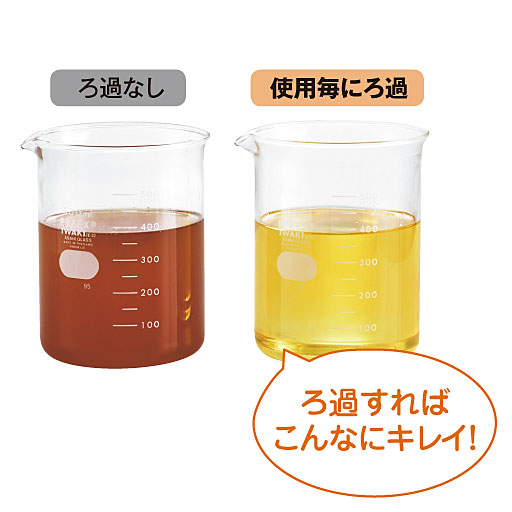 10回使用した油の比較<br>※食材・油の種類・調理法により回数は異なります。