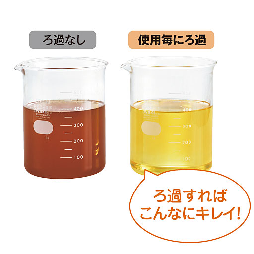 10回使用した油の比較<br>※食材・油の種類・調理法により回数は異なります。