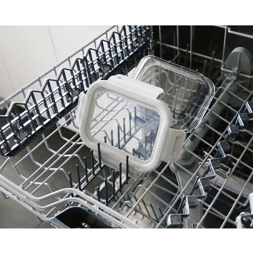 フタ、ガラス容器とも食洗機で洗えます。