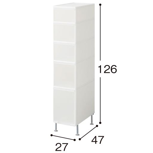 ホワイト I(幅27×高さ126cm/5段)<br>※寸法の単位はcmです。