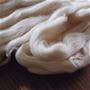 綿そのままのやさしさをタオルに・・・そんな思いで作りました。<br>※写真は糸にする前の状態です。