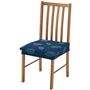 A (モンステラ柄/ブルー) 座面カバー(同色2枚組)<br>お部屋になじむ上品な柄ののびのび椅子カバーです。