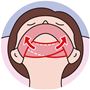 クロス形状の生地があごを支え「鼻呼吸」をサポートします。