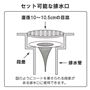 セット可能な排水口のサイズ