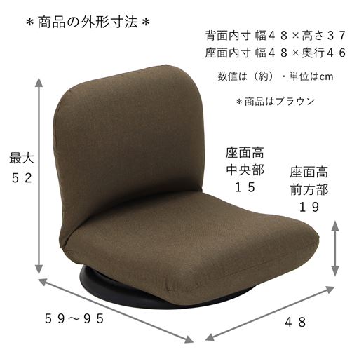 サイズ寸法 B (回転式)<br>※寸法の単位はcmです。