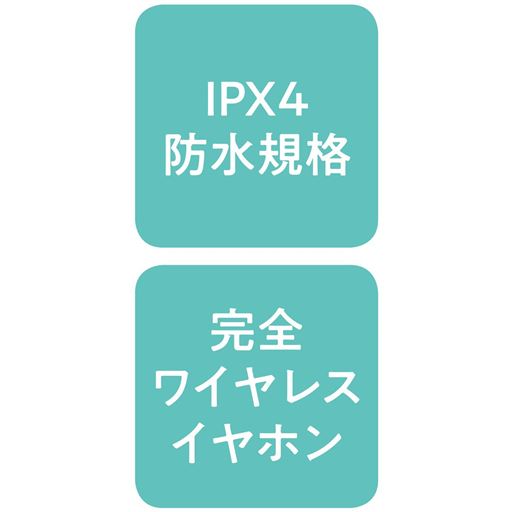 IPX4防水規格 完全ワイヤレスイヤホン