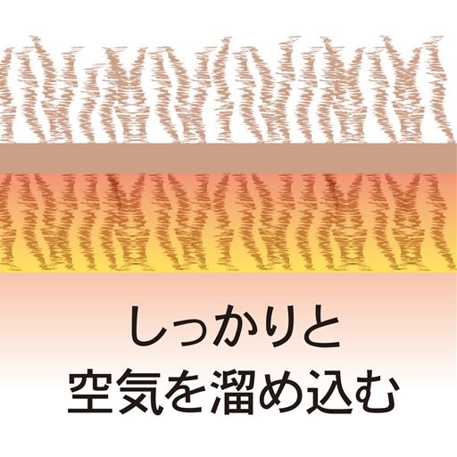 あったかさの秘密!<br>【極暖ブランケット】 <br>毛足が長く、ボリュームもあり、空気の層を溜め込むので暖か。<br>※イメージ