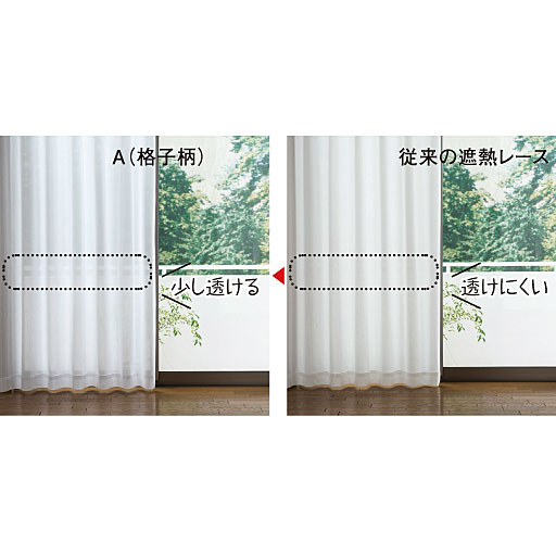 昼間の外の透け感を比較<br>圧迫感があった室内も、外の景色が見えるので開放感があります。