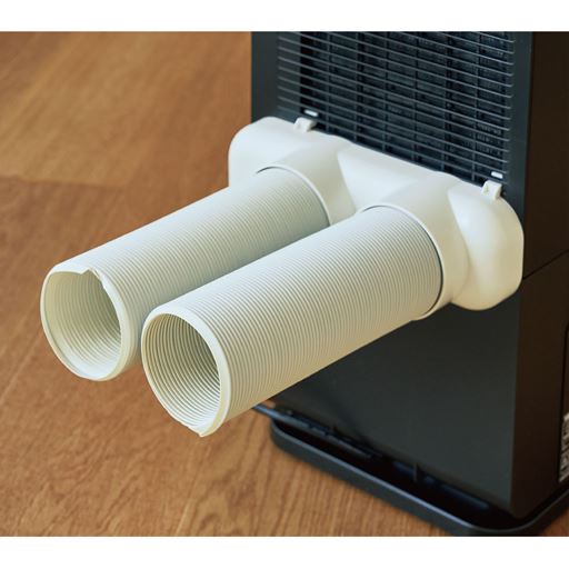 排熱ダクトで温風を室外に出せば、冷風効果アップ。