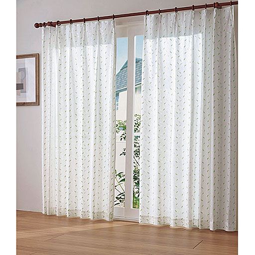 2番-白刺繍 レース 北欧 目隠し 【2枚入り】 【生地幅300cm】 北欧風の