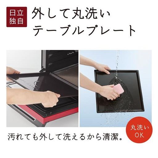 外して丸洗い、テーブルプレート