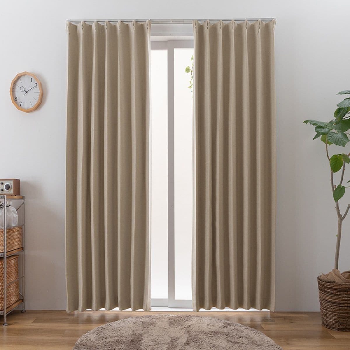 遮熱、遮光、防音カーテン 二枚組 カーテンフックつき 未使用