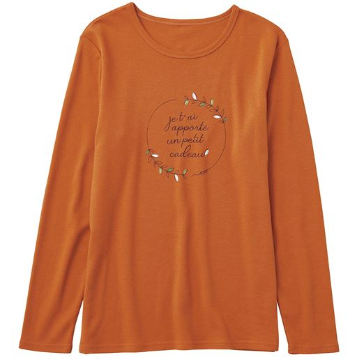 クルーネックプリントTシャツ<br><br>オレンジ