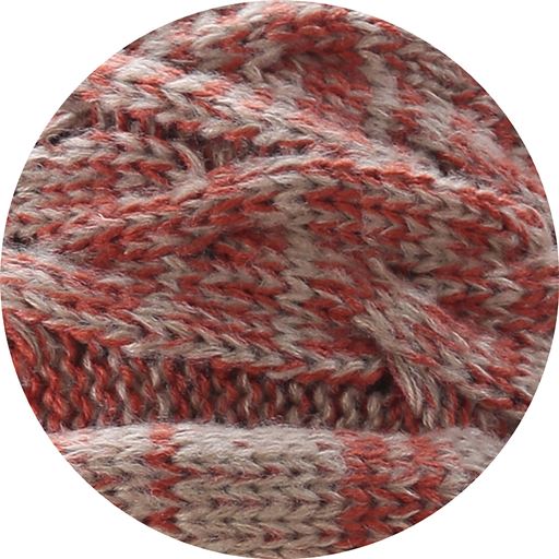 お洒落なミックス色の温かみがあるロープ編み模様