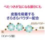 皮脂を吸着する多孔質のパウダー(※)配合で、お肌のさらさらが長続き。<br>※シリカ(感触改良成分)<br>※イメージ図