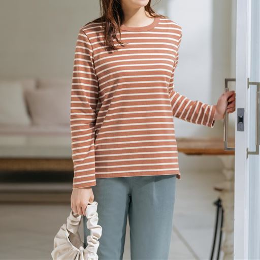 T(コーラル×オフホワイト)