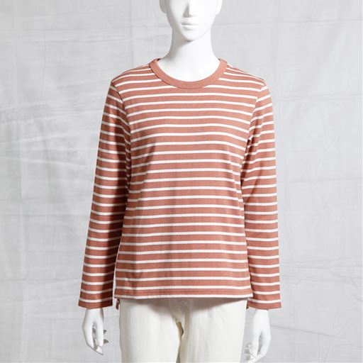 T(コーラル×オフホワイト) フロント