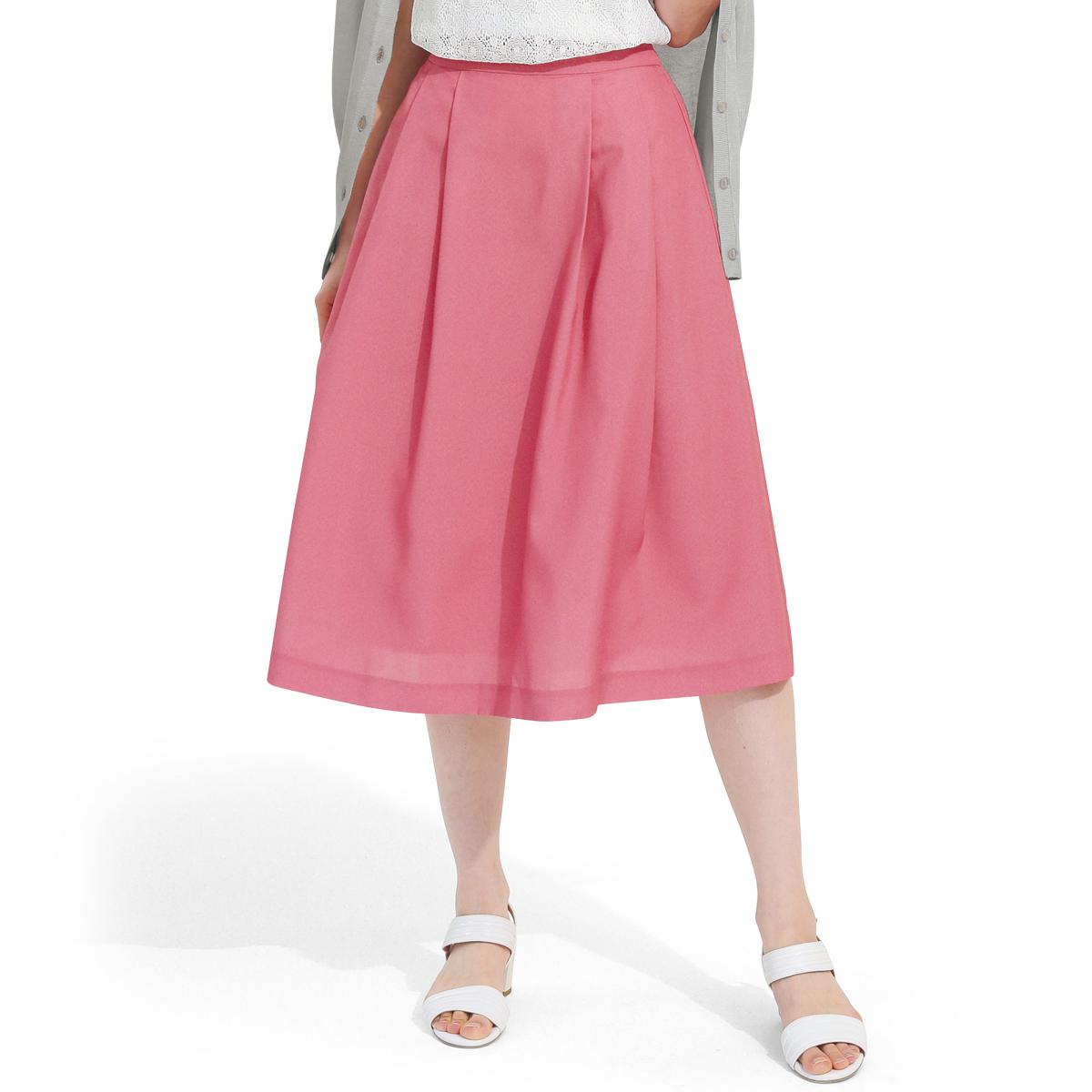 フレアスカート/軽やかな素材 洗濯後シワになりにくい(洗濯機OK  