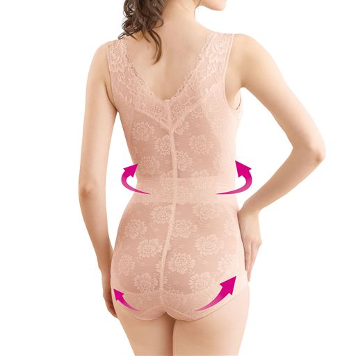 バックスタイル シェルピンク着用例<br>普通サイズ(目安身長154～162cm)