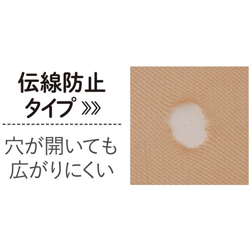 伝線が広がりにくいノンラン編み。