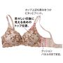 ライトベージュ (1)若々しい印象に見える高めのトップ位置。(2)カップ上辺も厚みをつけピタッとフィット。(3)クッションパネル付きで安定。