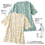 上からB(トワイライトブルー)A(アイボリー)<br>ゆったりすっきりシルエットでおしゃれも体型カバーも。