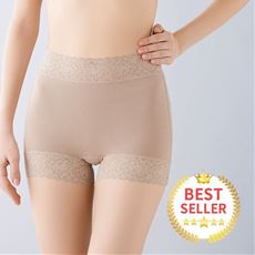 綿混ストレッチショーツ・色違い2枚組(デイリーヒップス®)(レーシィ1分丈)(はきこみ丈深め)