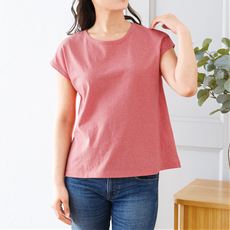 型崩れしにくいフレンチ袖Tシャツ(綿100%)