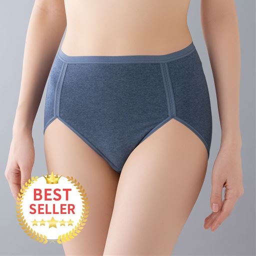 綿混ストレッチショーツ・色違い2枚組(デイリーヒップス®)(ハイレグやわらかゴムタイプ)(はきこみ丈深め)