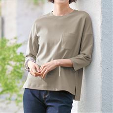 クルーネックTシャツ(7分袖)(綿100%・洗濯機OK)