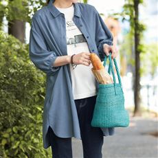 羽織にもなるポケット付シャツチュニック