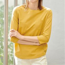 ポケット付きTシャツ(7分袖)(綿100%・洗濯機OK)