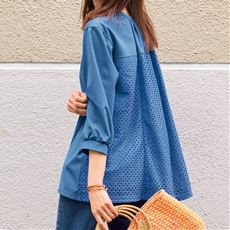 【ぽっちゃりさんサイズ】レース切り替えカットソー