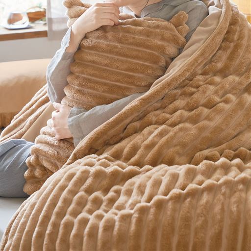 ブラウン ※商品は掛け布団カバーです<br>コーデュロイ風のもこもこが朝まで心地いい。