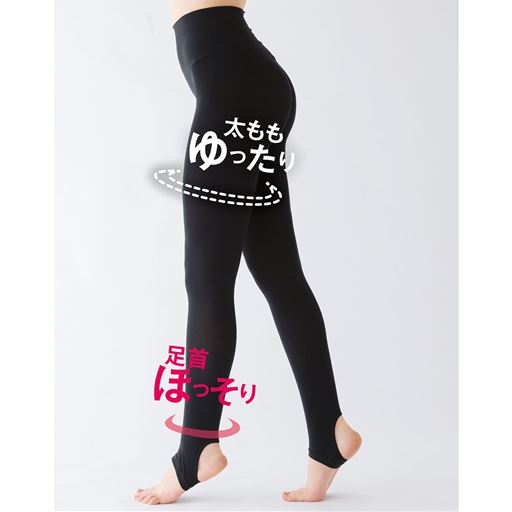 太もも部分はゆったり設計で透けにくく、足首は細かく編んでフィット!脚全体の透け感を統一します。