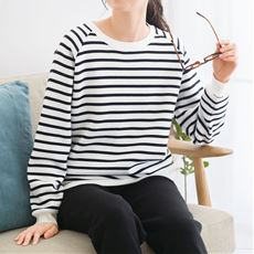綿混あったか裏起毛のシンプルスウェット