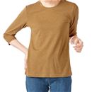 シンプルクルーネックＴシャツ（７分袖）