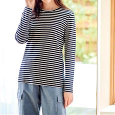 裏起毛クルーネックTシャツ(綿100%・洗濯機OK)