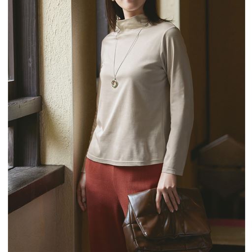 超長綿タートルネックTシャツ(日本製)