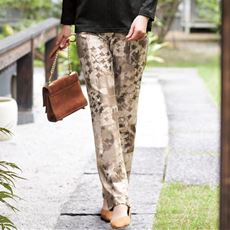 日本製京プリントストレッチパンツ