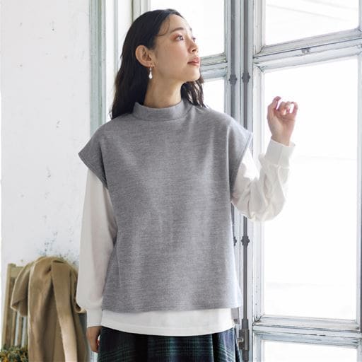 2点セット(ハイネックベスト+Tシャツ)(洗濯機OK)